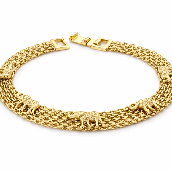 Gold Elephant Charm Bracelet - Picture 3 of 4